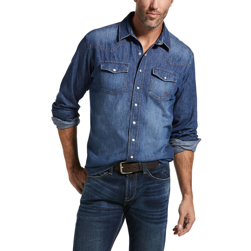 Ariat Hemden Herren - Retro Fit Denim Blau ( HCNTQ-2130 )